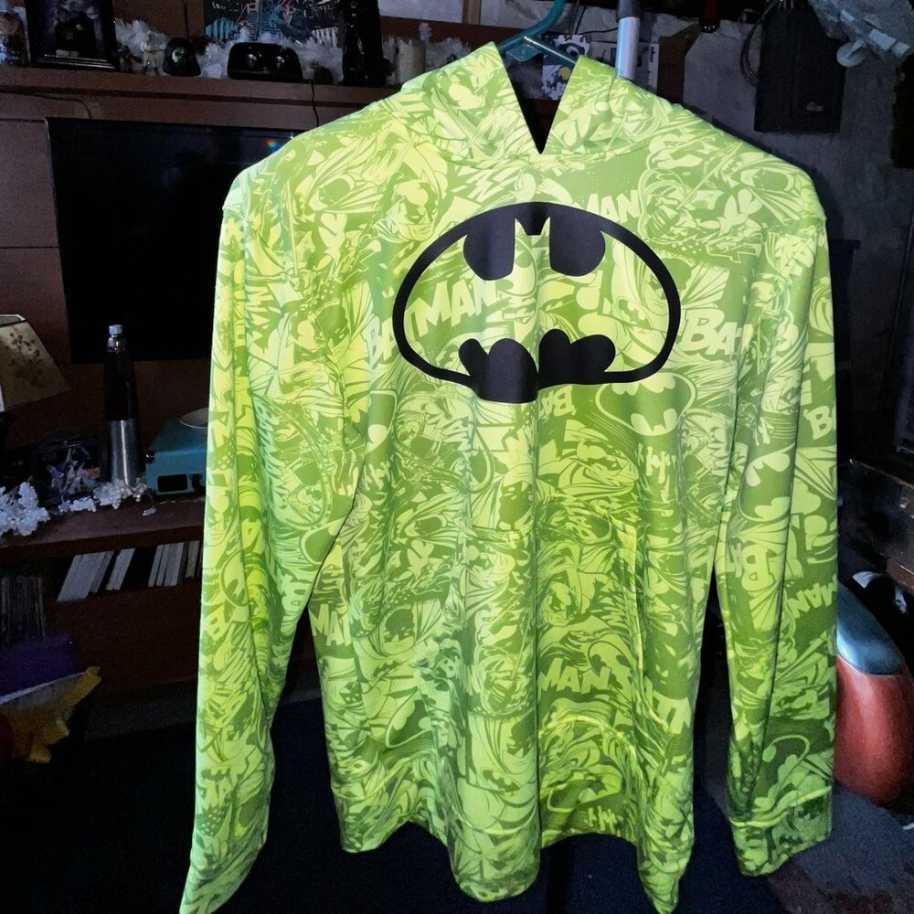 DC Comics Dark Knight Batman All Over Pullover Boys' Hoodie ~ Size Boys 16-18